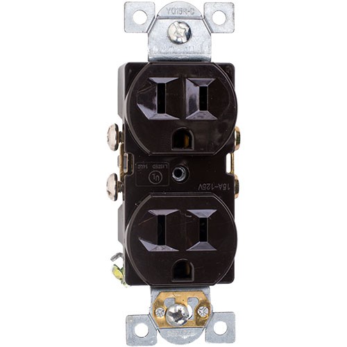 15A 125V Duplex Receptacle, Side Wire, 5-15R
