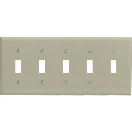 5-gang Toggle Switch Wallplate, Standard