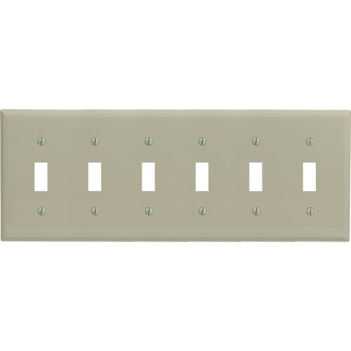 6-gang Toggle Switch Wallplate, Standard