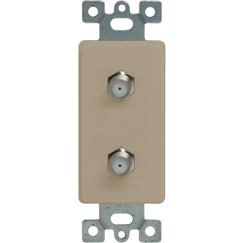Duplex F-Connector Molded-In Decorator Frame