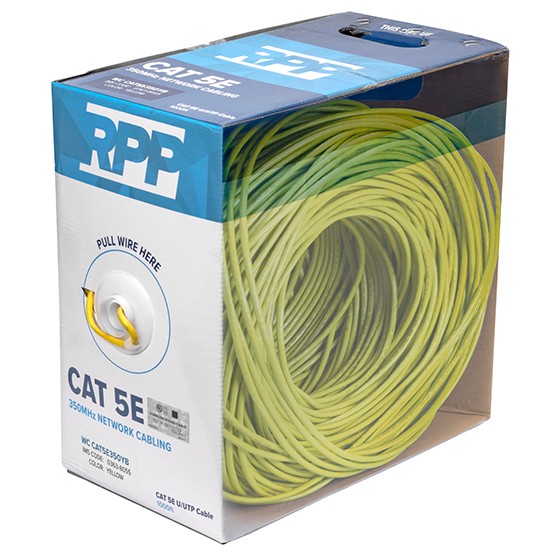 CAT 5E U/UTP 350MHz CM Cable, 1000 FT Pull Box (Yellow)