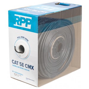 CAT 5E U/UTP 350MHz Solid CMX Direct Burial Cable, 1000 FT Pull Box